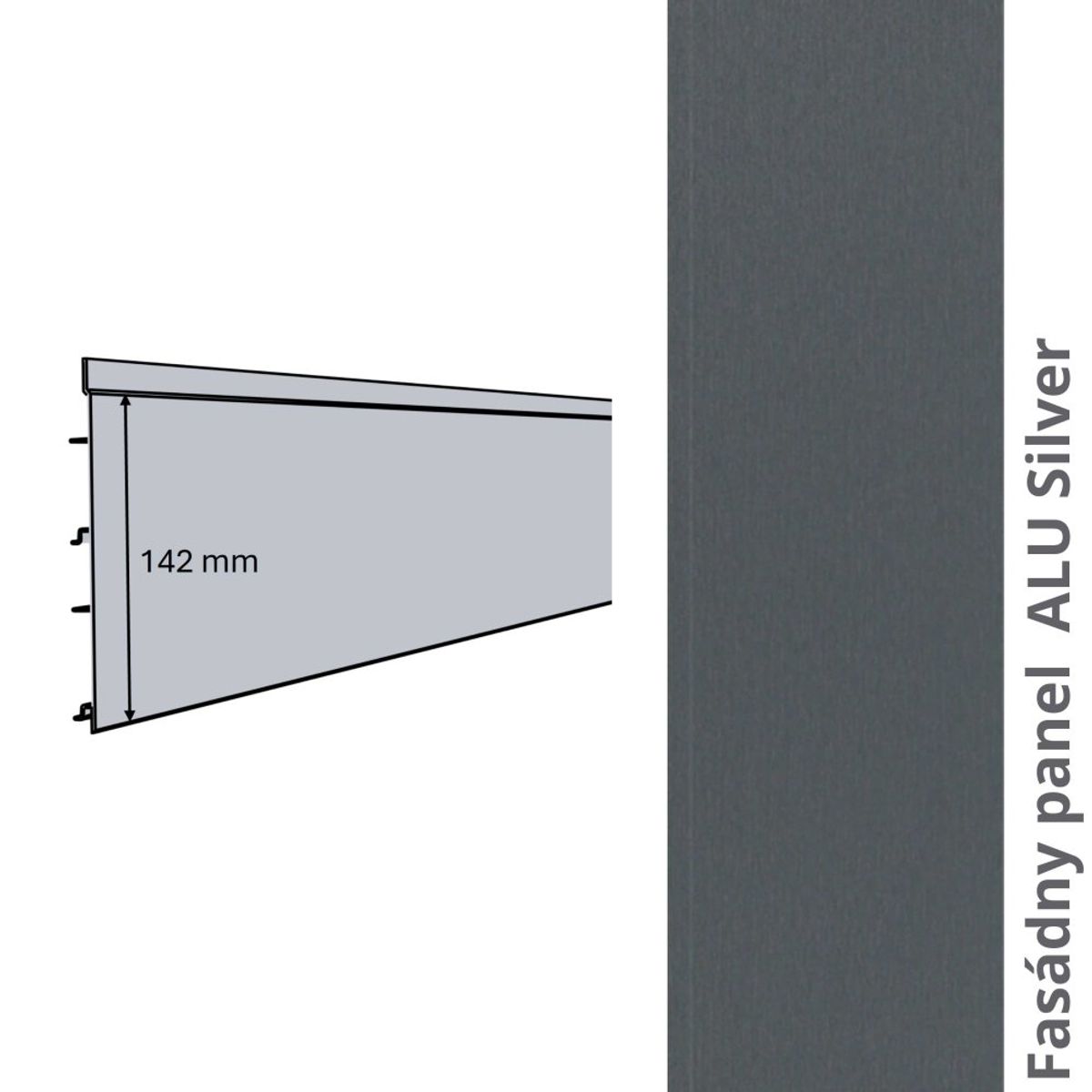 Fasádny panel ALU Silver — Panel View
