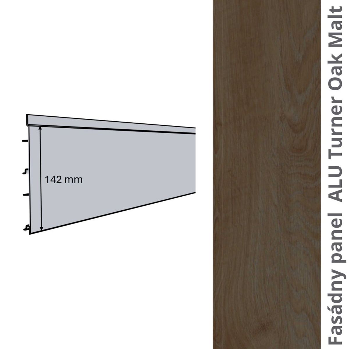 Fasádny panel ALU Turner Oak Malt — Panel View