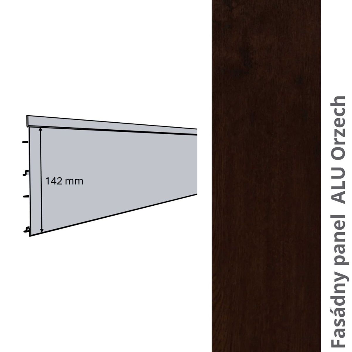 Fasádny panel ALU Orzech — Panel View
