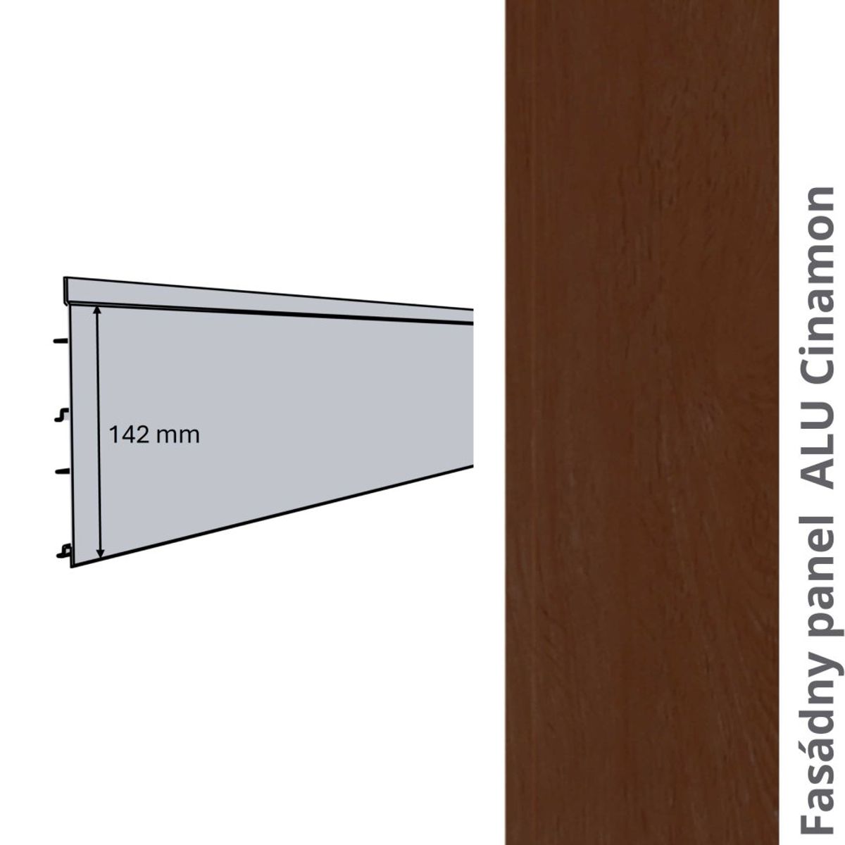 Fasádny panel ALU Cinamon — Panel View