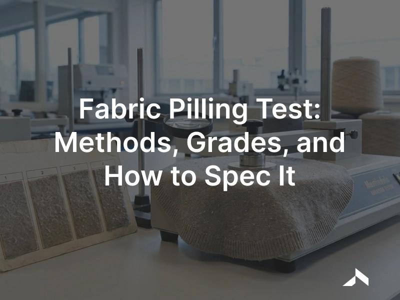A fabric swatch on a Martindale tester next to a graded pilling assessment card running from grade 5 down to grade 1