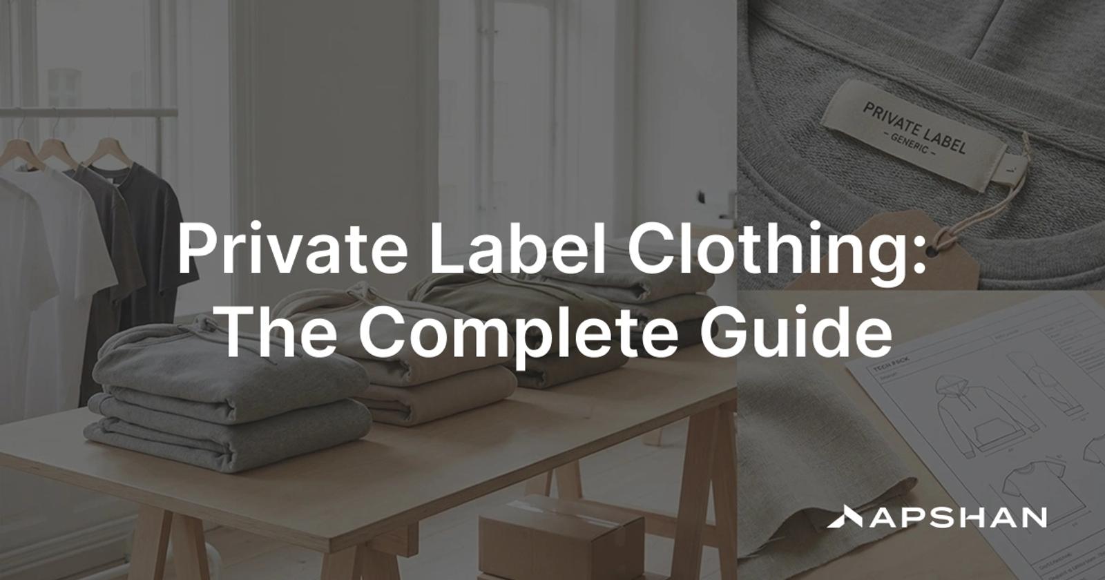 Private label clothing: branded garments and custom labels being produced in an apparel factory for a fashion brand