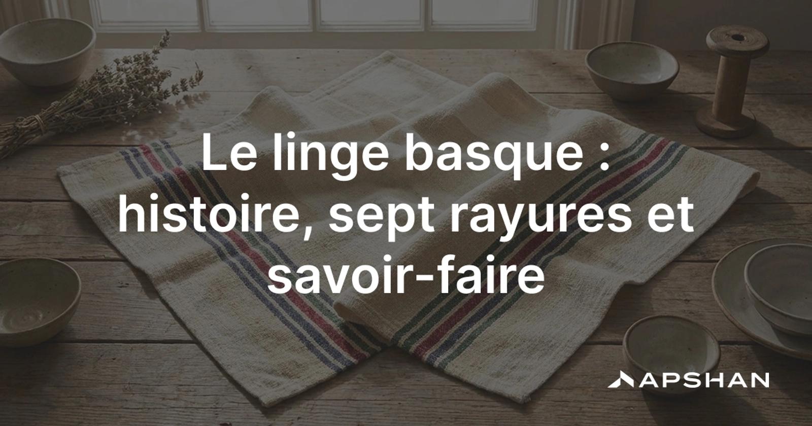 Linge basque: toile de lin à sept rayures colorées, linge de maison traditionnel du Pays basque