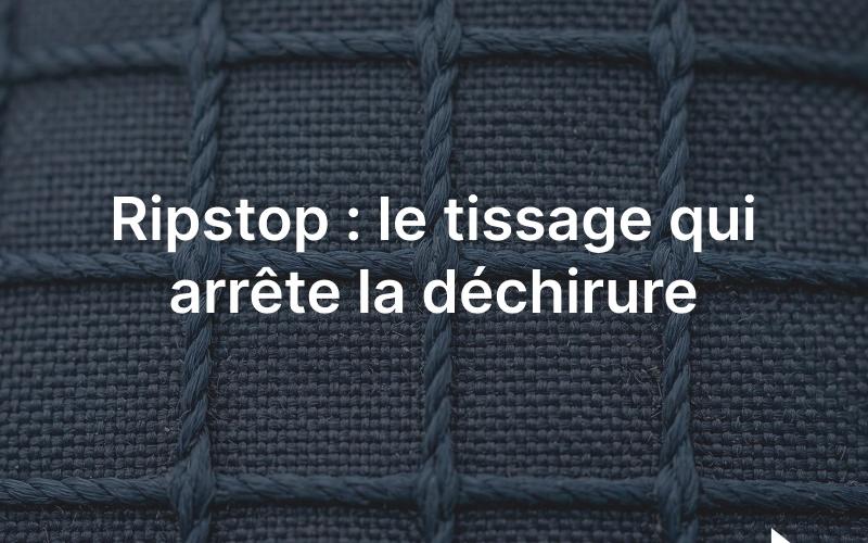 Tissu ripstop en gros plan, montrant le quadrillage de fils de renfort anti-déchirure