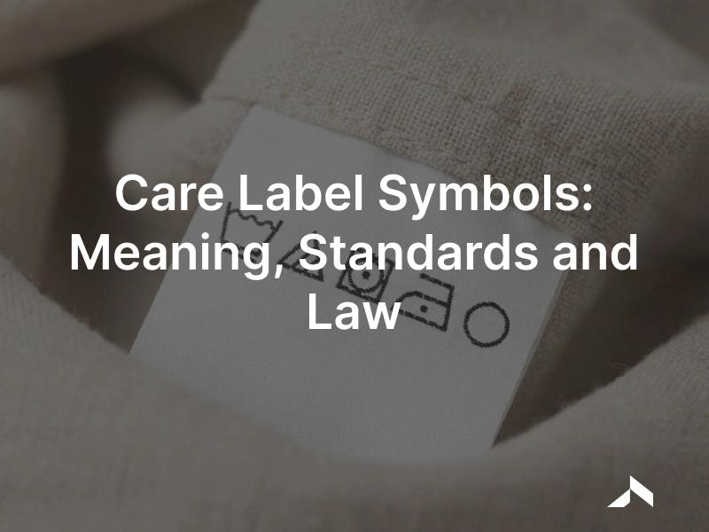 Care label symbols: a sewn-in garment care label showing the washtub, triangle, square, iron and circle care pictograms