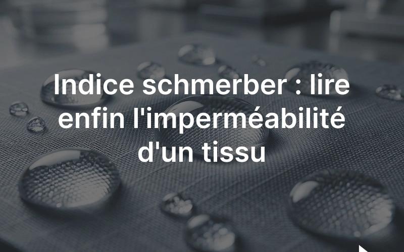 Gouttes d'eau sous pression sur un tissu imperméable, illustration de l'indice schmerber