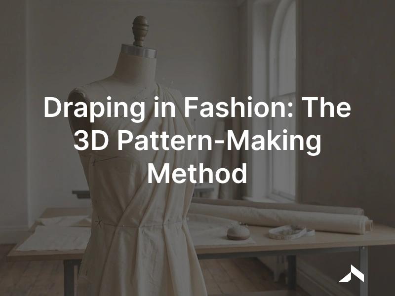 Fashion draping: muslin fabric pinned and shaped on a dress form to develop a garment pattern in three dimensions