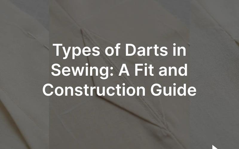 Sewing darts on garment panels: a single-point bust dart, a diamond double-point contour dart and a curved French dart