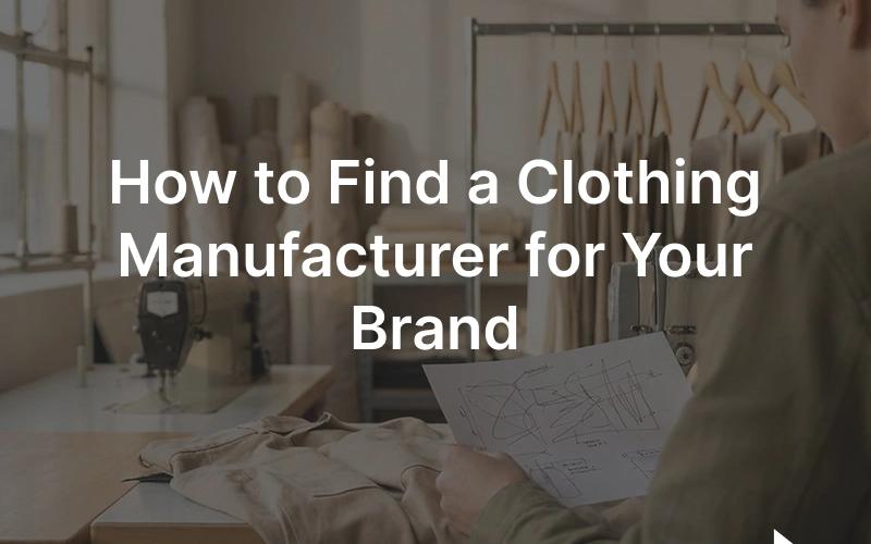 Finding a clothing manufacturer: a founder reviewing garment samples and a tech pack in a factory