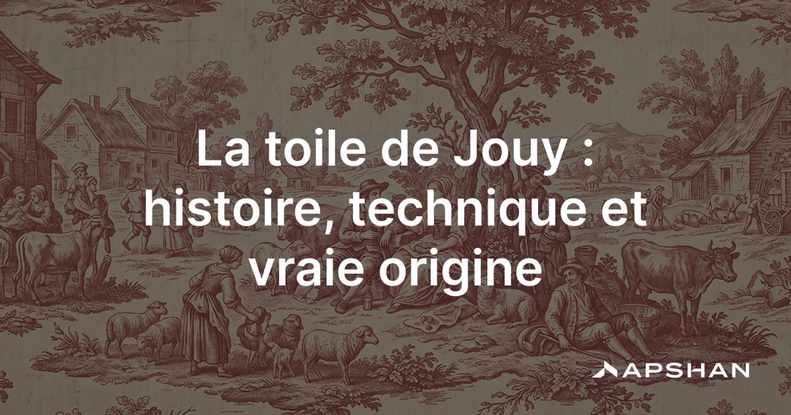 Détail d'une toile de Jouy imprimée en camaïeu rouge garance : scène pastorale avec personnages sur fond écru.