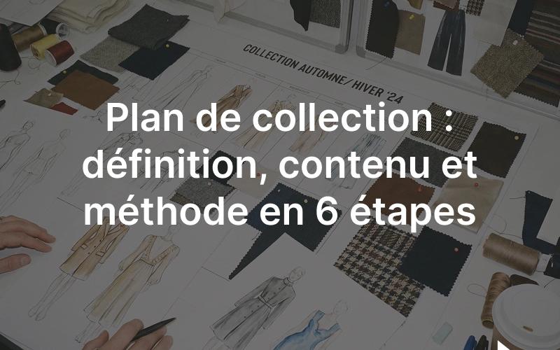 Croquis de mode et échantillons de tissus posés sur un plan de collection en cours