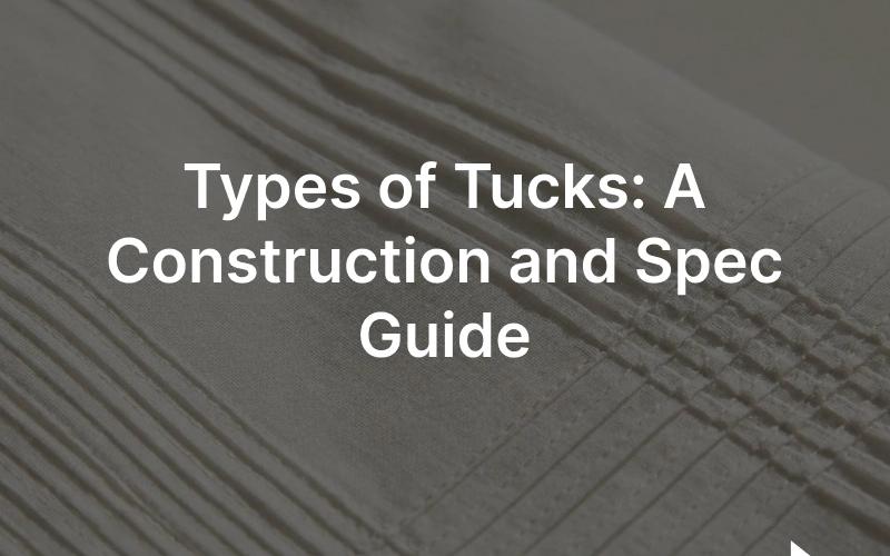 Fabric tucks: fine pin tucks, spaced and blind tucks, a cross-tuck grid and a scalloped shell tuck on light garment fabric