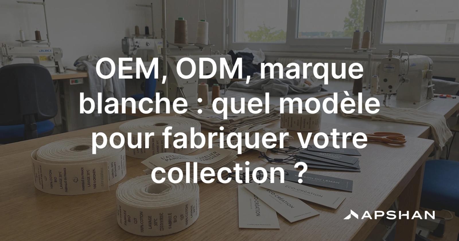 Étiquettes de composition et griffes de marque prêtes à poser en atelier de confection