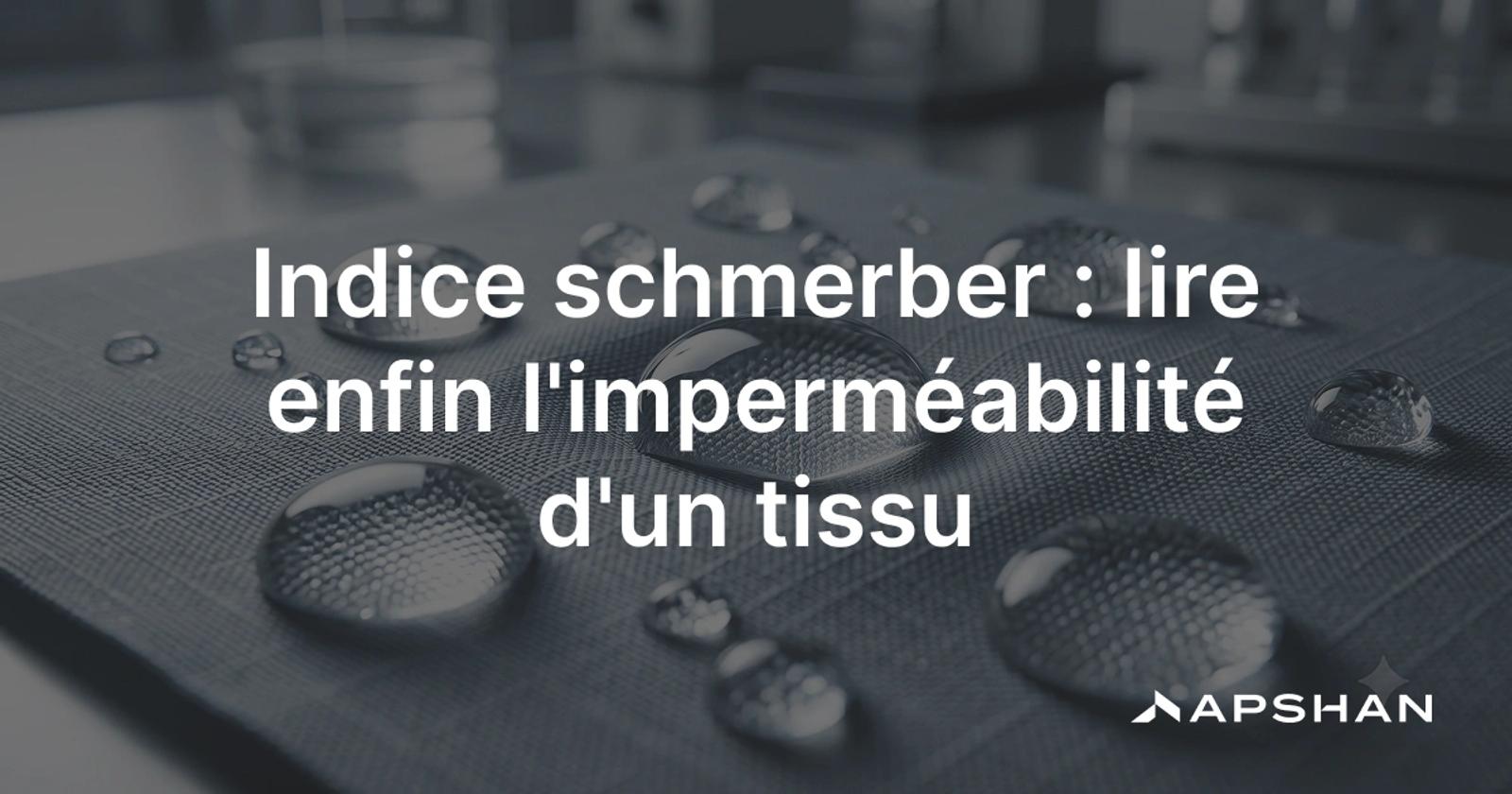 Gouttes d'eau sous pression sur un tissu imperméable, illustration de l'indice schmerber