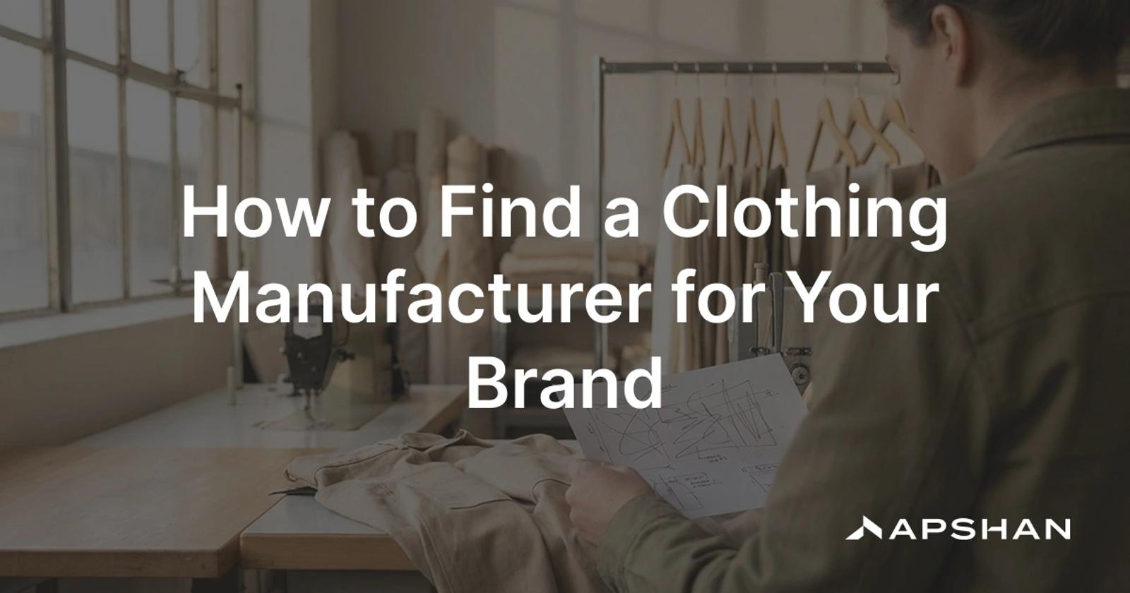 Finding a clothing manufacturer: a founder reviewing garment samples and a tech pack in a factory