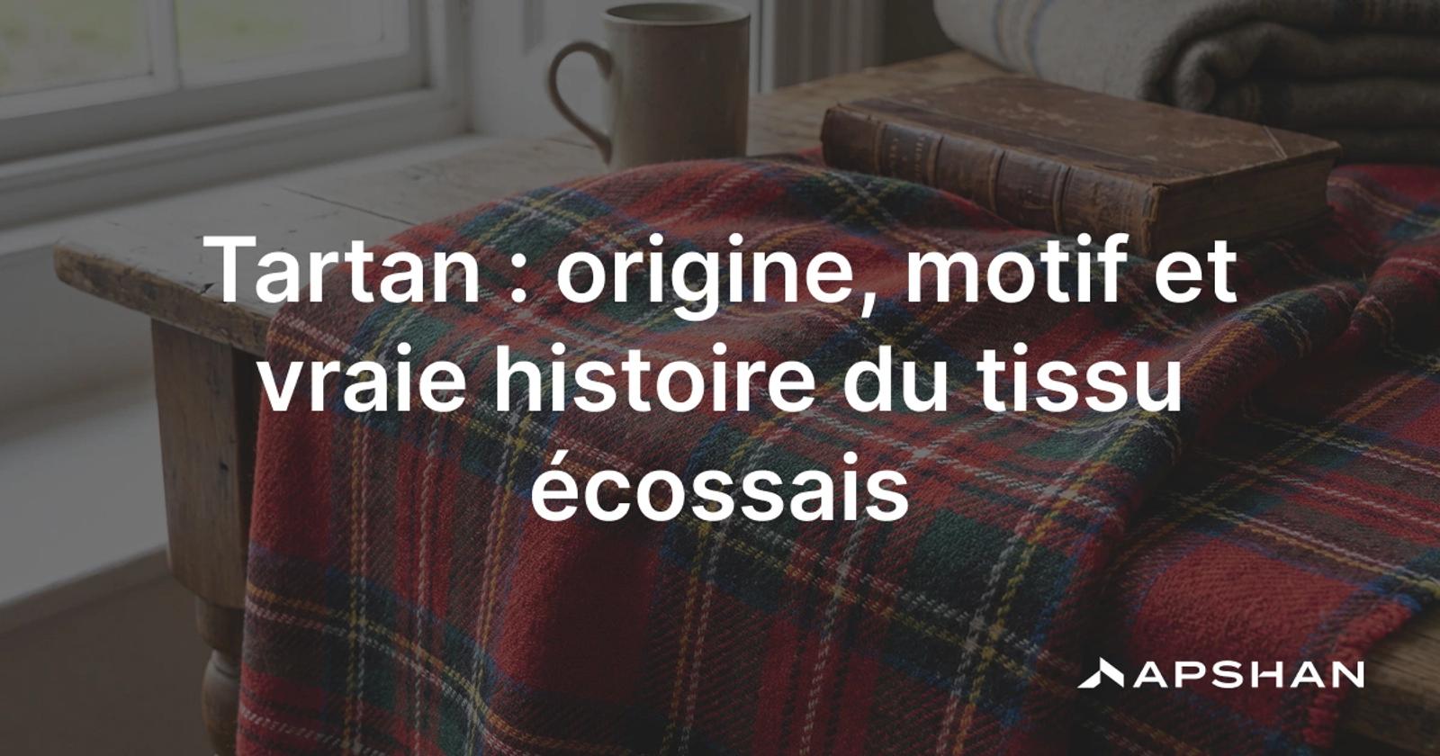 Motif tartan écossais: carreaux de laine aux couleurs croisées formant un sett répété.