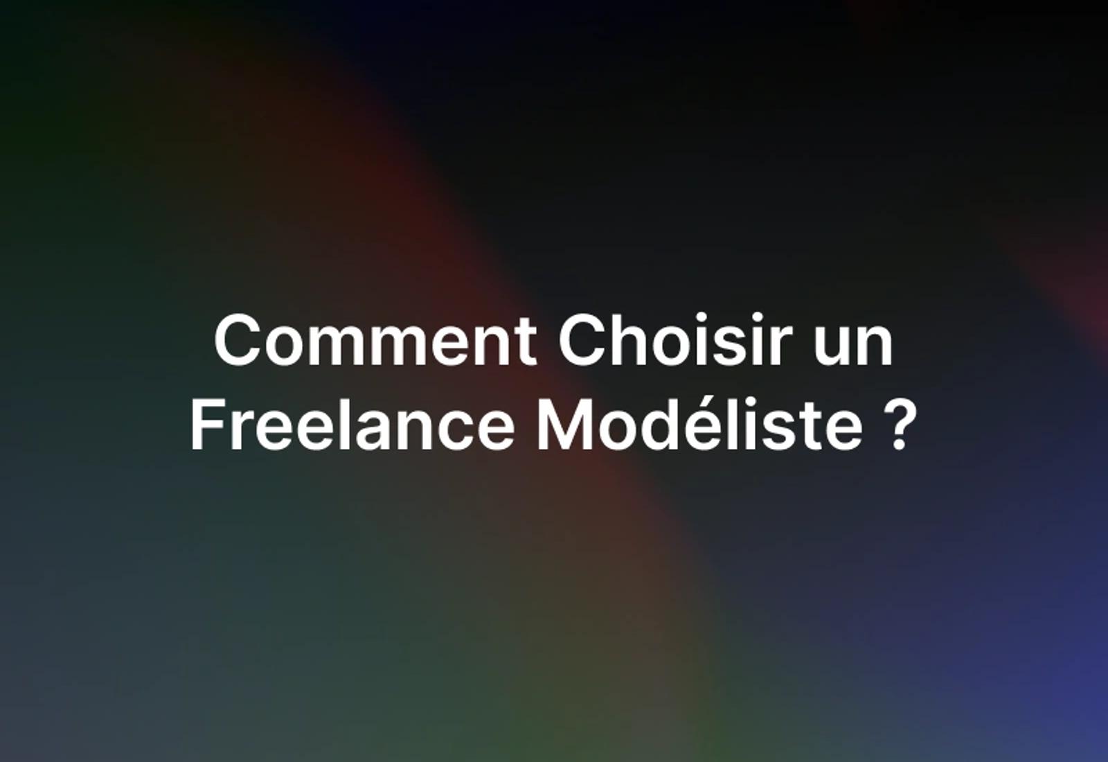 Freelance modéliste
