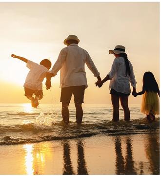 family at the beach