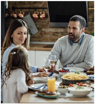 family at dinner table