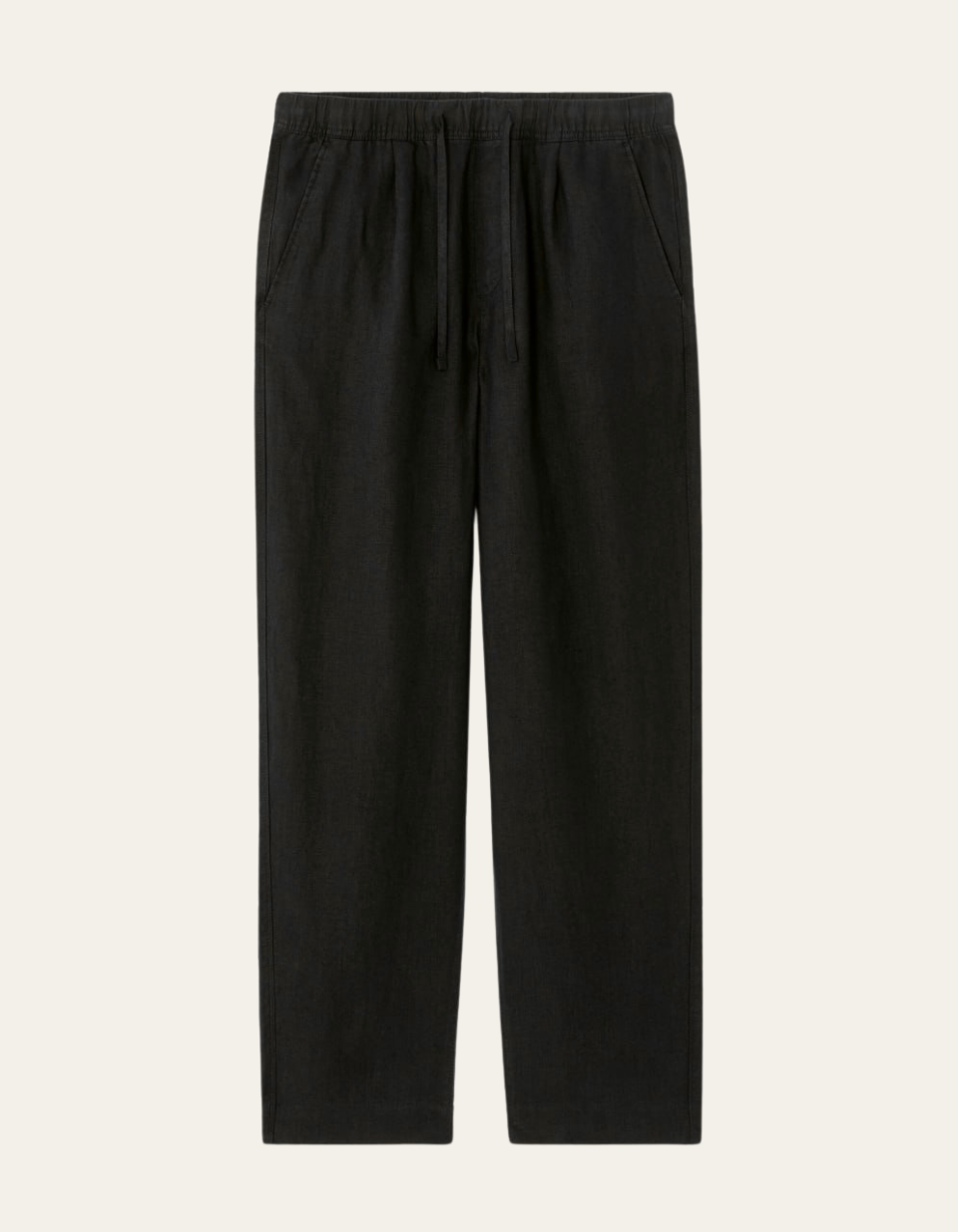 Linen - blend trousers Black