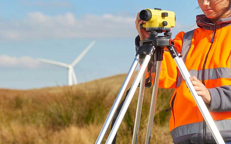 Geotechnical Engineering - Worker taking readings
