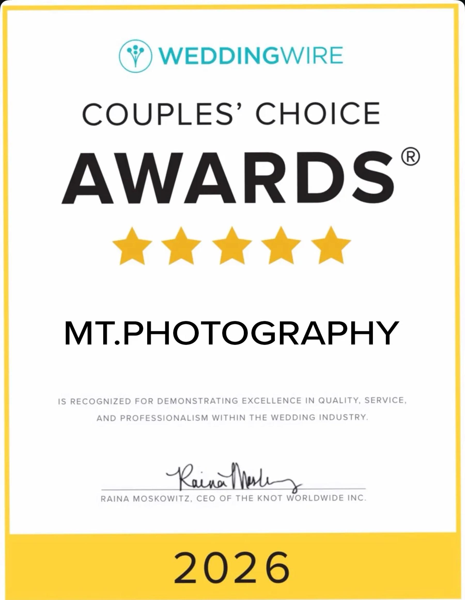 Couples' Choice Awards 2026 from WeddingWire