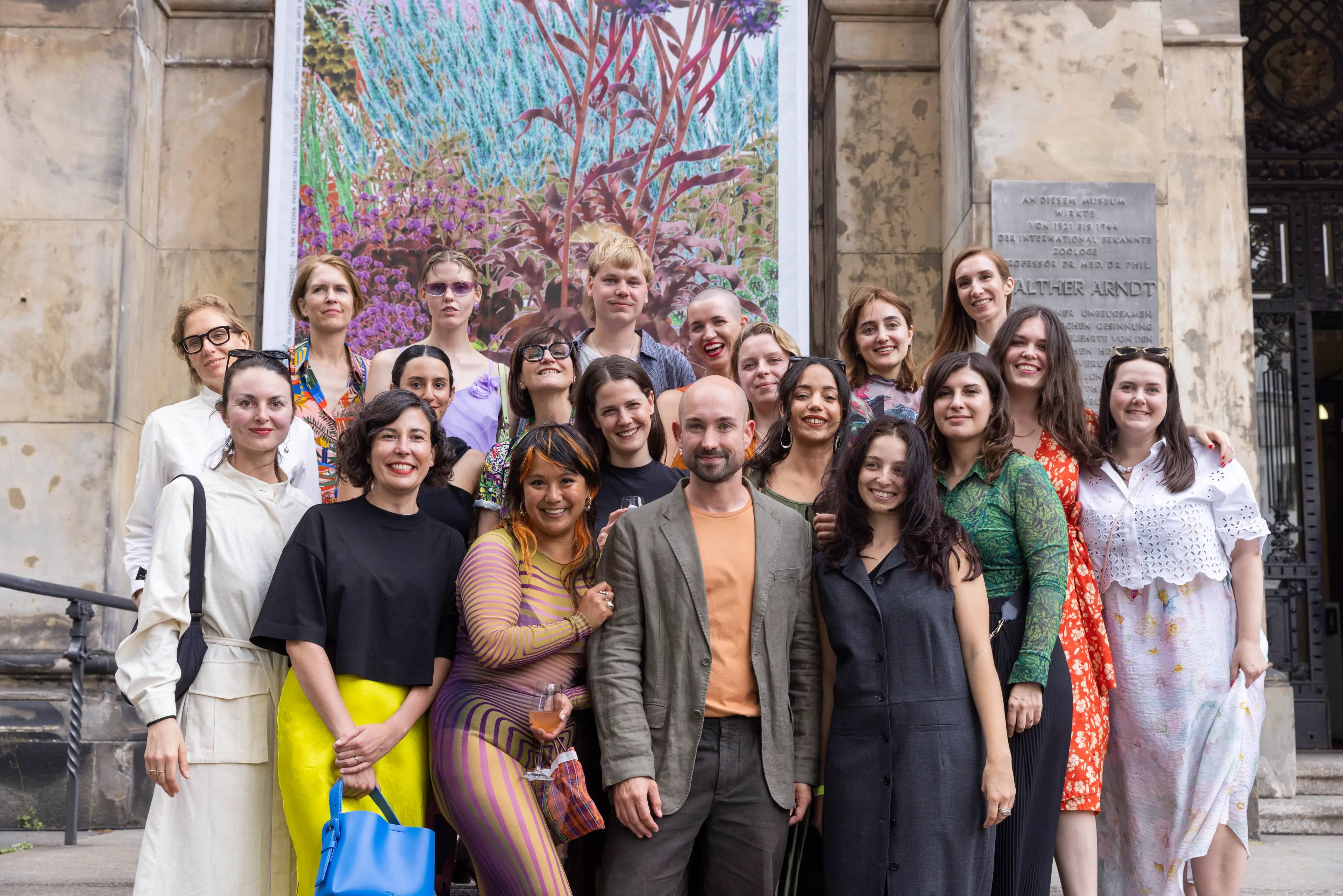  LAS Art Foundation team members posed in front of the Museum für Naturkunde in Berlin.