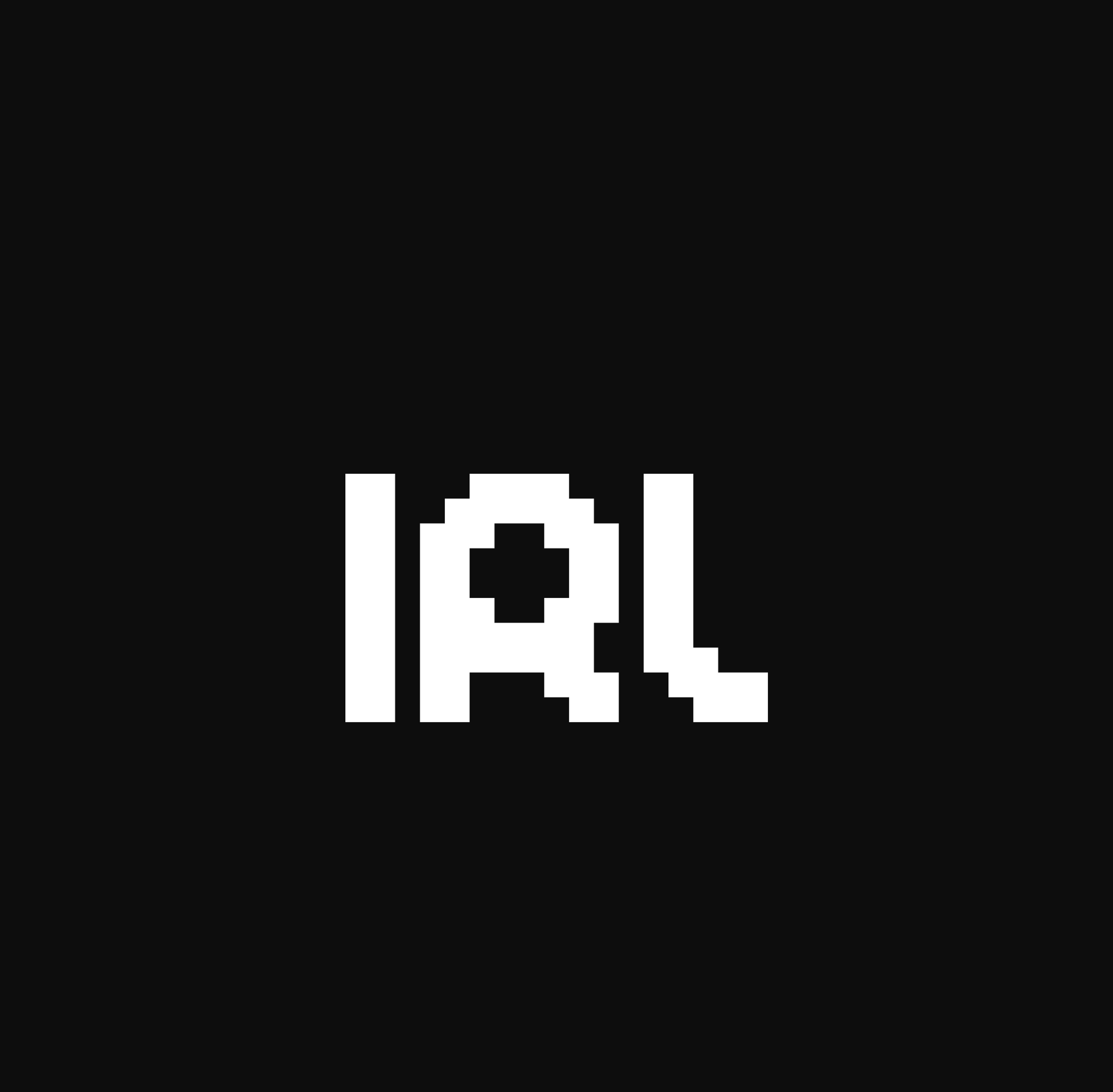 White IRL logo on a black background