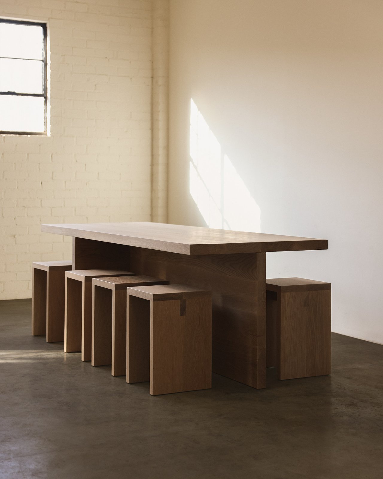 White Oak island and seating set