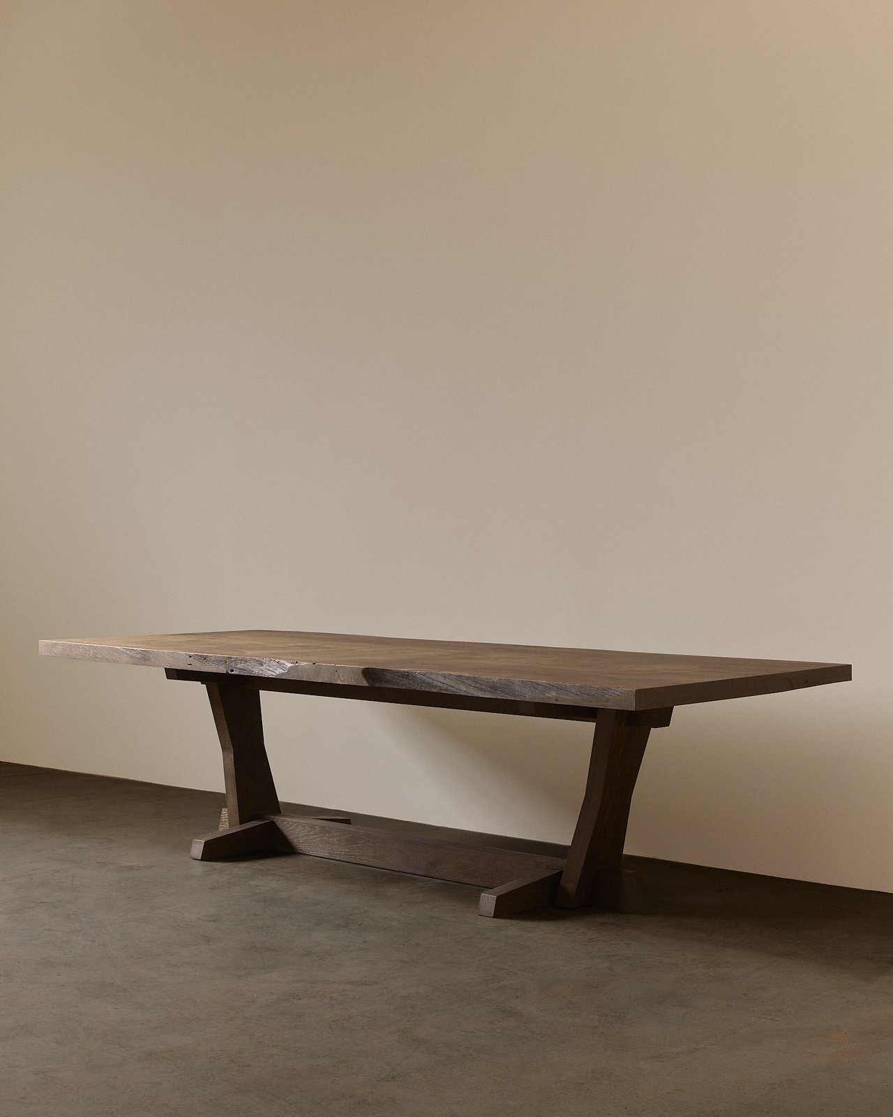 Live edge dining table in Bandsawn White Oak