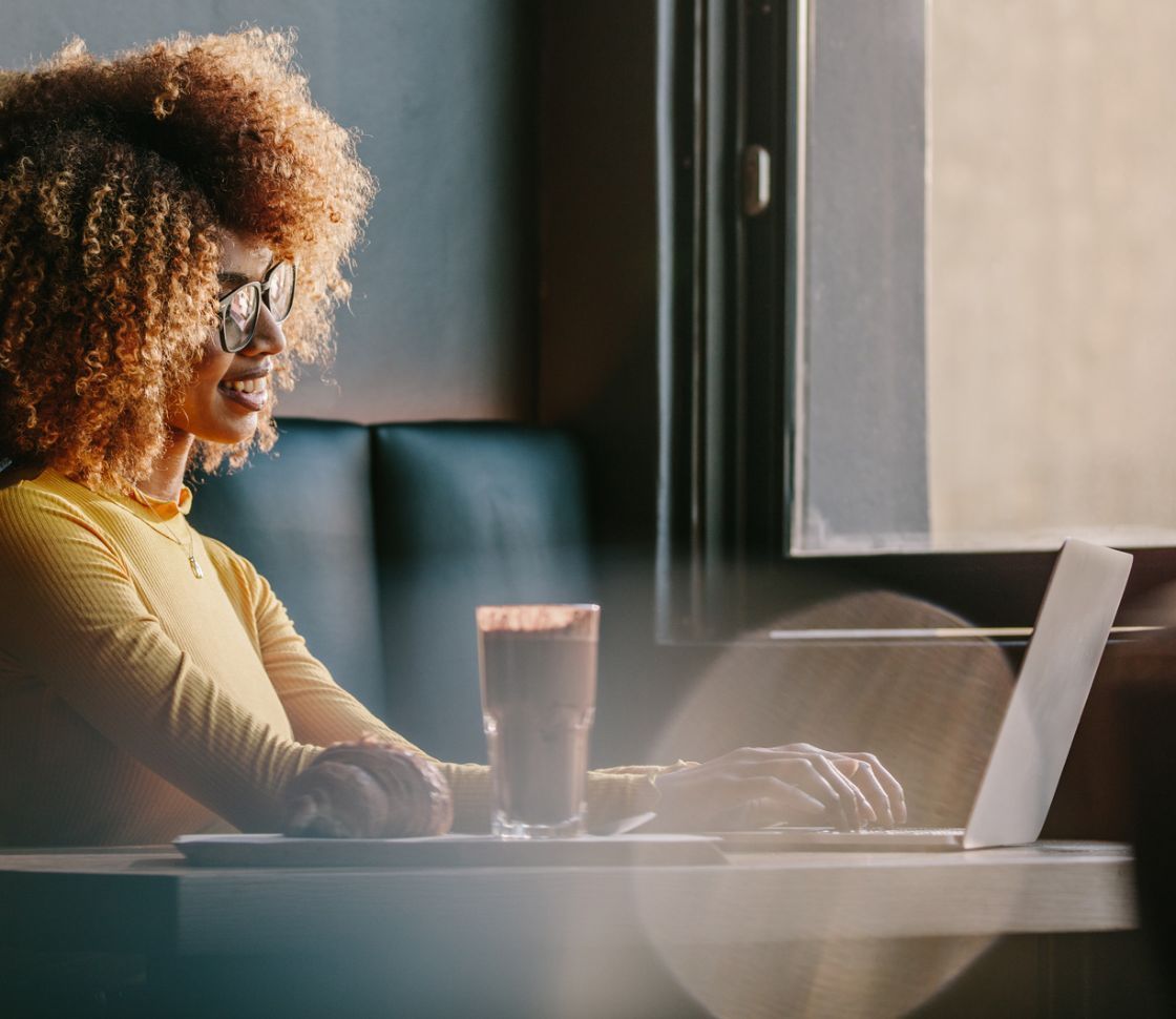 Remote working on a laptop