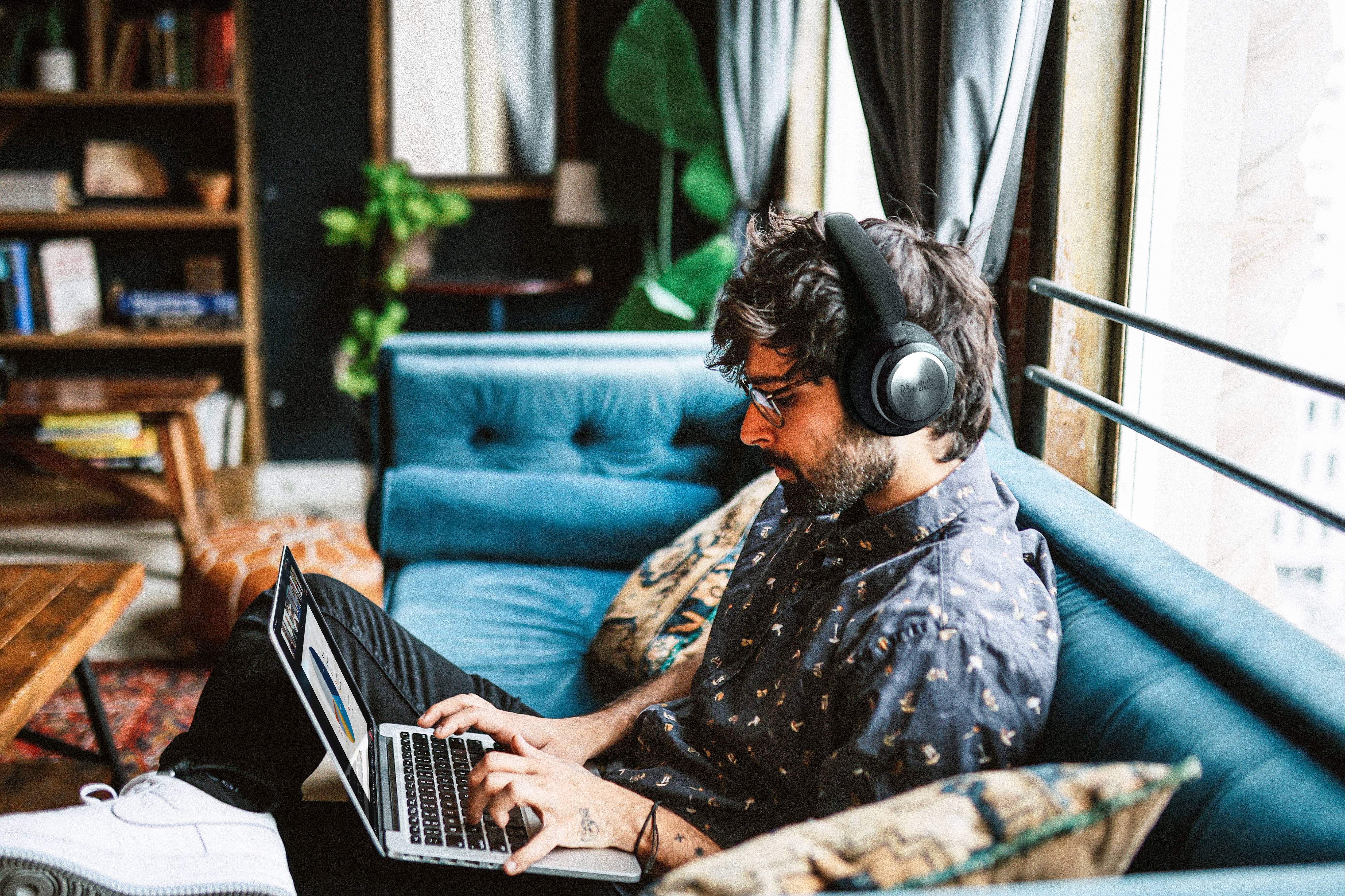 Home worker on a laptop