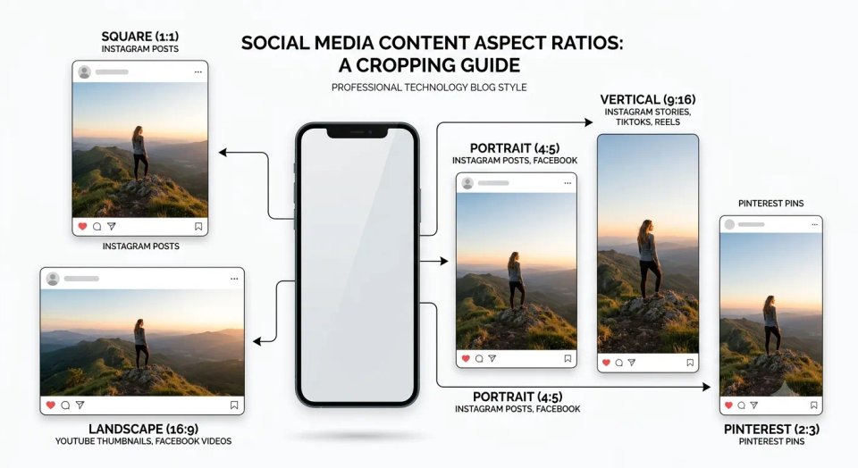 social media aspect ratio including 1:1, 4:5, 16:9, 9:16 and 2:3
