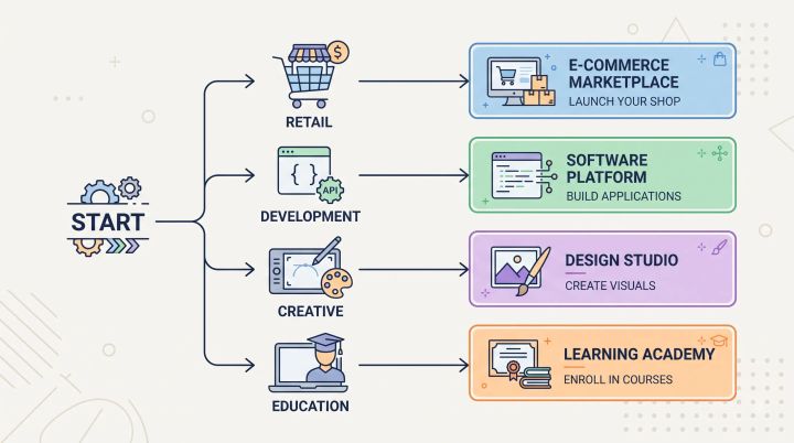 Decision flow illustration matching different use cases to background remover tool types