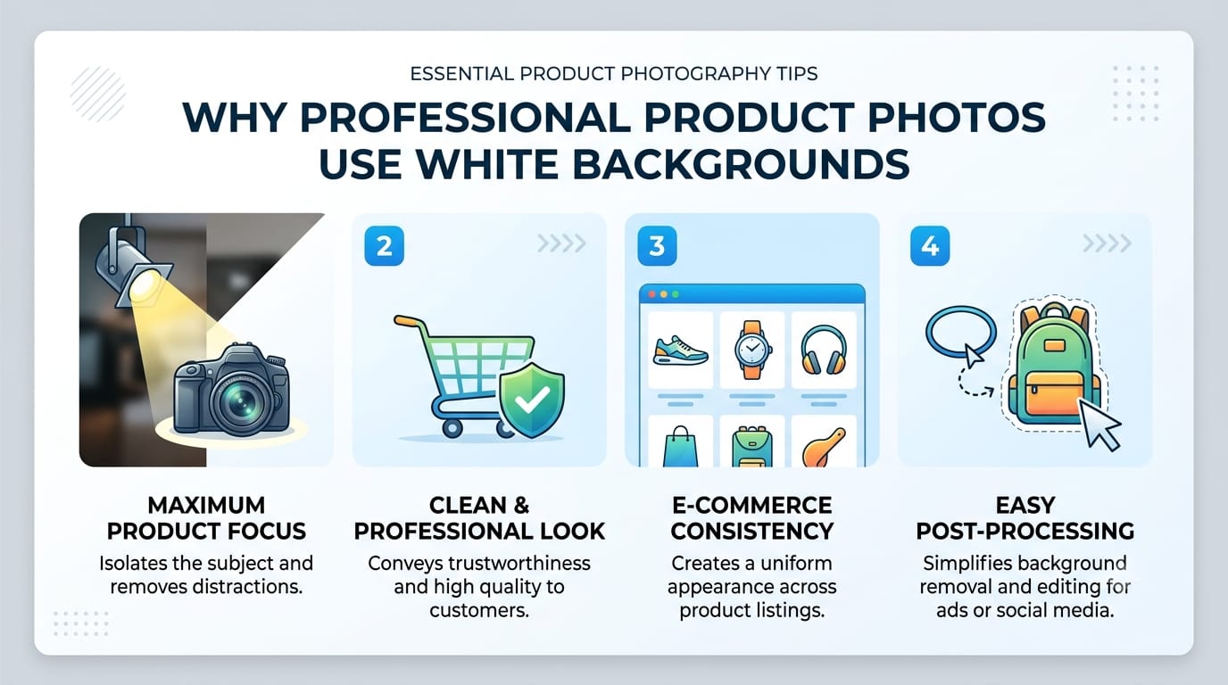 Why Professional Product Photos Use White Backgrounds