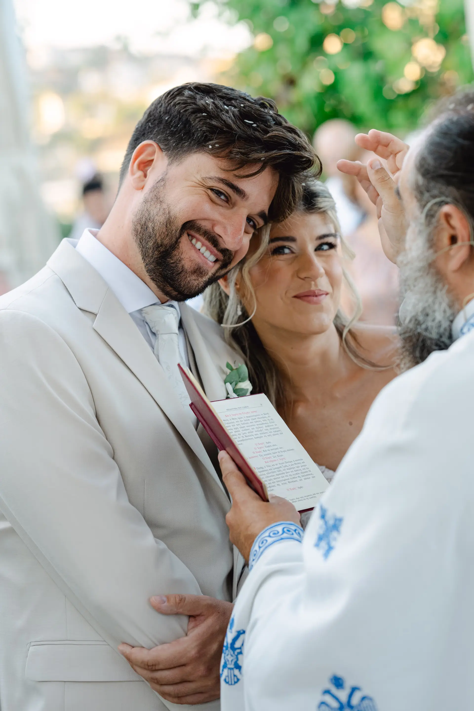 Genuine and intimate emotional connection between the newlyweds during the ceremony