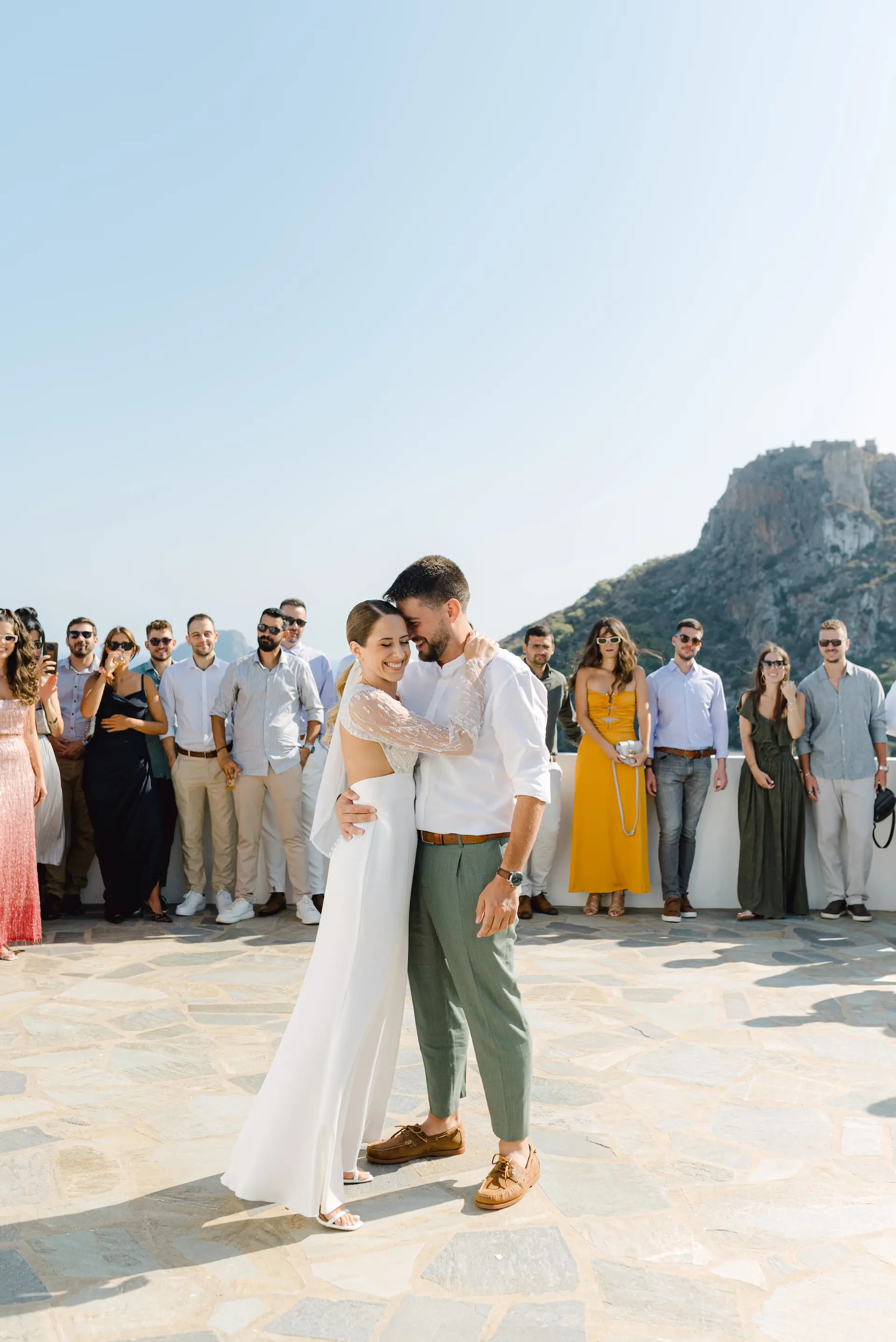bride and groom first look