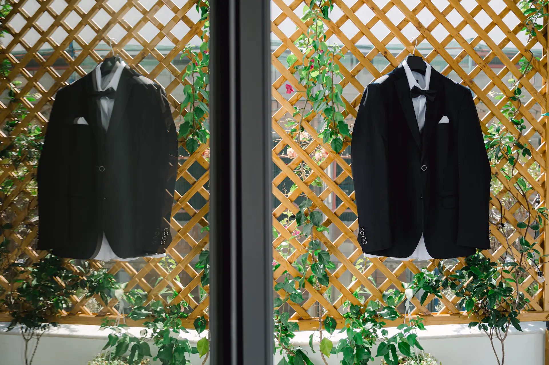 groom's suit hanging