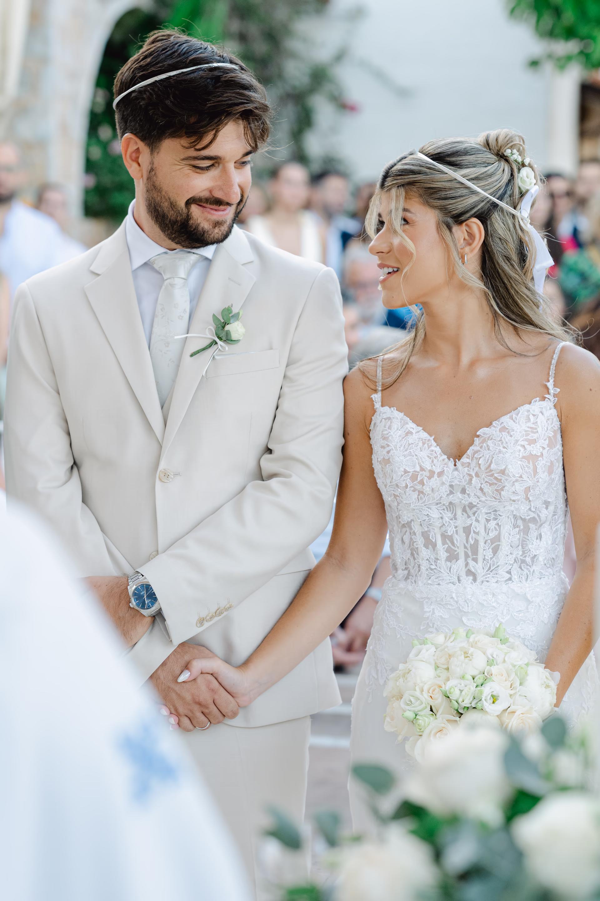 emotion moment during ceremony in a wedding in athens