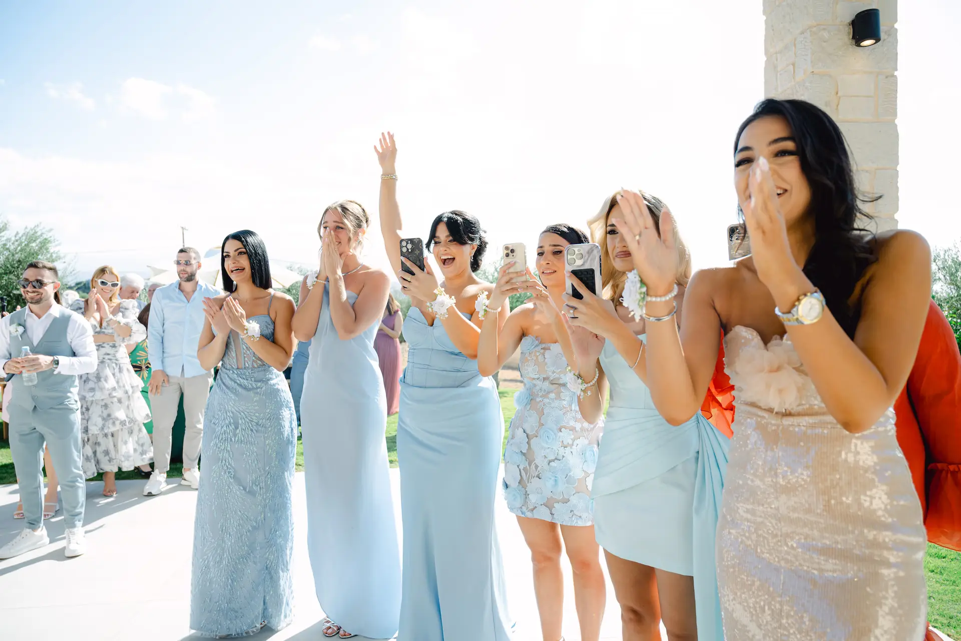 bachelorette cheering for the bride full of emotions