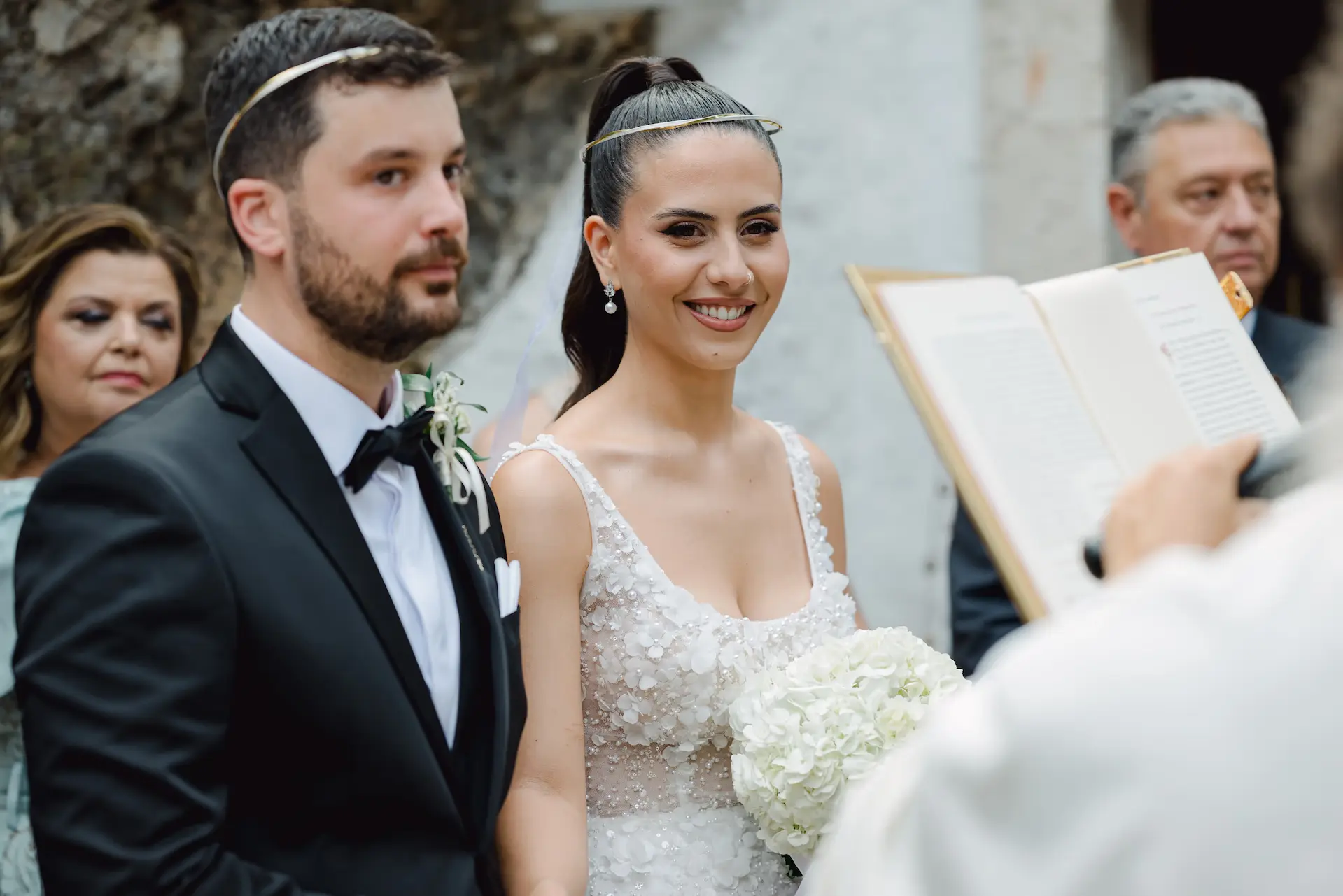 bride and groom during wedding ceremony