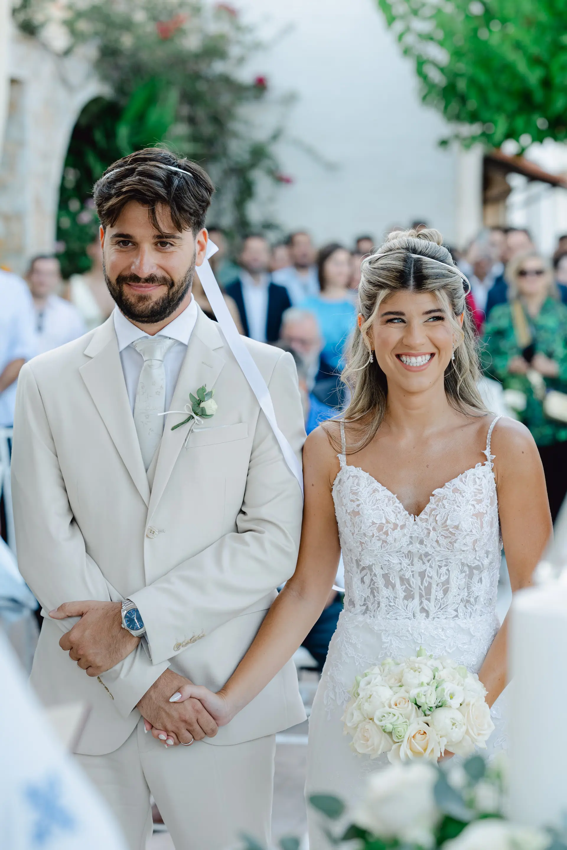 Beautiful bridal couple portrait capturing the love and elegance of their wedding day