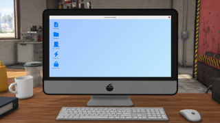 Desktop with configurable application icons.