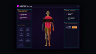 The same panel in the Cyberpunk theme, one of the built-in colour themes