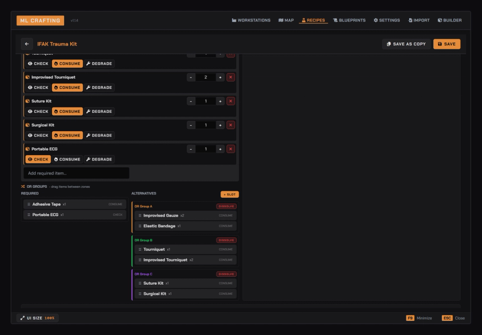 Interchangeable Ingredient Slots
