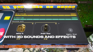 Processing slots with fuel and durability bars