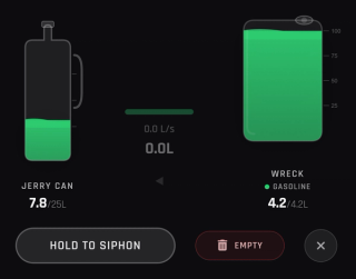 Searching a roadside wreck: whatever was left in it goes into the can, and the panel says it is a wreck, not a tank