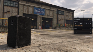 Native PA speaker tuner with Radio Los Santos preset and no player queue or URL editor.
