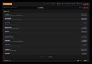 Audit log: every admin change to items, weapons, stashes, shops and player inventories, with who and when
