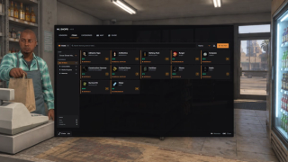 Shop inventory management with item categories, prices and available stock.